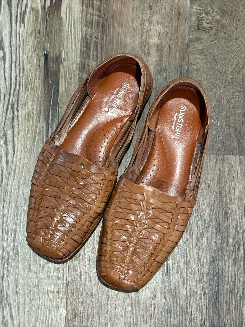 Sunsteps Women's Brown Woven Leather Loafers